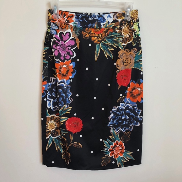 Baraschi Dresses & Skirts - Baraschi Stretch Pencil Skirt Floral Polka Dot
